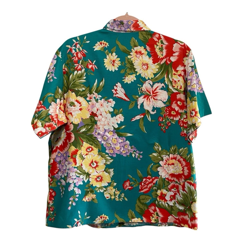 Vintage Wyndham Collection Womens Hawaiian Button Shirt Sz 16 S/M Floral Multi - Picture 2 of 6